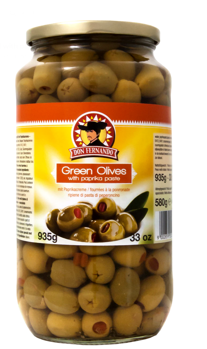 D.FERNANDO GREEN OLIVES PEPPERS 920G